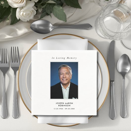 Einfache Beerdigung Foto Beileid Memorial Serviette
