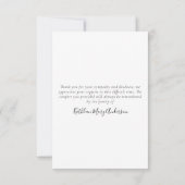 Einfache Beerdigung Foto Dankeschön Karte | BEILEI (Rückseite)