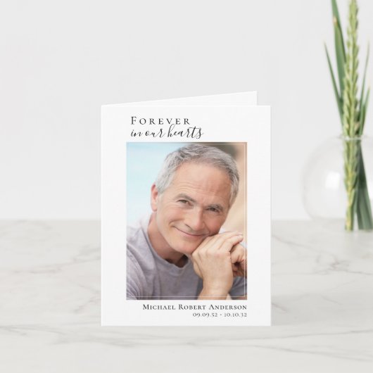 Einfache Beerdigung Foto Dankeschön Karte | BEILEI (Vorderseite)