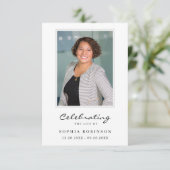 Einfache Beerdigung Foto Gedenkkarte Karte (Stehend Vorderseite)