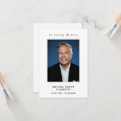 Einfache Beerdigung Foto Gedenkkarte Karte (Vorderseite/Rückseite Beispiel)