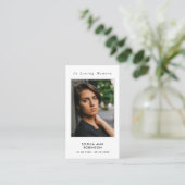 Einfache Beerdigung Foto Gedenkkarte Visitenkarte (Stehend Vorderseite)