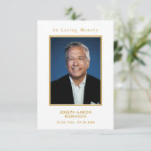 Einfache Beerdigung Foto Memorial Modern Prayer Ca Karte (Stehend Vorderseite)