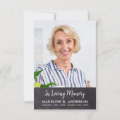 Einfache Beerdigung Foto Modernes Gedächtnis Beile Dankeskarte (Vorderseite)