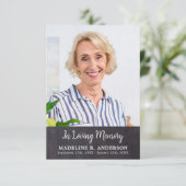 Einfache Beerdigung Foto Modernes Gedächtnis Beile Dankeskarte (Stehend Vorderseite)