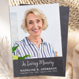 Einfache Beerdigung Foto Modernes Gedächtnis Beile Dankeskarte