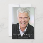 Einfache Beerdigung Foto Script Vielen Dank Dankeskarte (Rückseite)