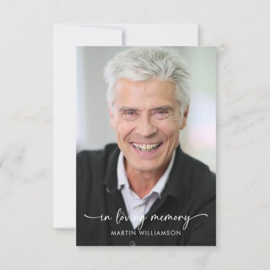 Einfache Beerdigung Foto Script Vielen Dank Dankeskarte (Rückseite)