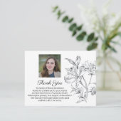 Einfache Beerdigung mit Blumenbeerdigung Dankeschö Dankeskarte (Stehend Vorderseite)