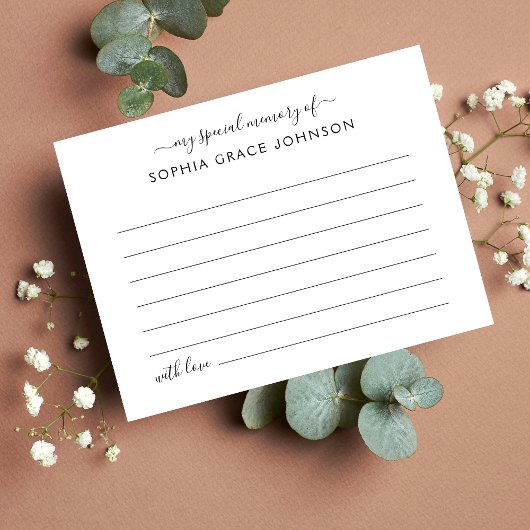 Einfache Beerdigung mit einem Gedächtnis teilen Postkarte