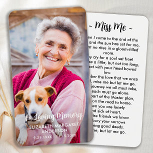 Einfache Beerdigung Modernes Foto Gedenkkarte