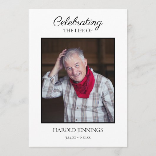 Einfache Beerdigung Programm - Obituäre Dienstordn (Vorderseite)