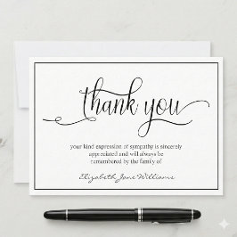 Einfache Beerdigung schwarzer Grenze | Räumung Dankeskarte