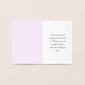 Einfache Beerdigung vielen Dank für Ihre Botschaft Folienkarte (Innenseite)