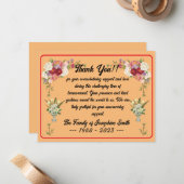 Einfache Beerdigung vielen Dank für Ihre Botschaft Mitteilungskarte (Vorderseite/Rückseite Beispiel)