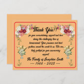 Einfache Beerdigung vielen Dank für Ihre Botschaft Mitteilungskarte (Vorne/Hinten)