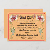 Einfache Beerdigung vielen Dank für Ihre Botschaft Postkarte (Vorne/Hinten)