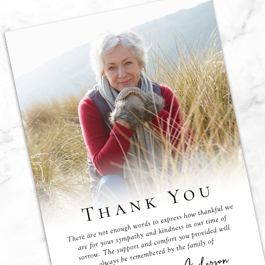 Einfache Beerdigung von Fotos Dankeskarte