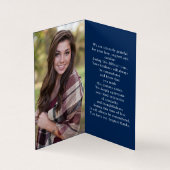 Einfache Beerdigungskarte Foto Blue Prayer Card (Innenseite)