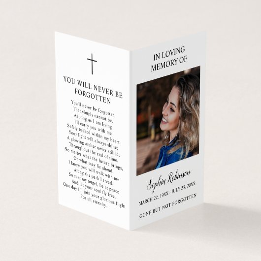 Einfache Beerdigungskarte Foto Folder (Vorderseite)