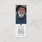 Einfache Beerdigungskarte Foto Lesezeichen-Karte Mini Visitenkarte (Vorderseite)