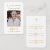 Einfache Beerdigungskarte Foto Visitenkarte (Vorne/Hinten)