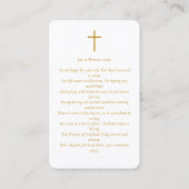 Einfache Beerdigungskarte Foto Visitenkarte (Rückseite)