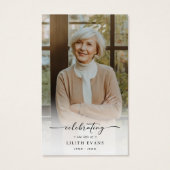 Einfache Beerdigungskarte für das Foto (Vorderseite)