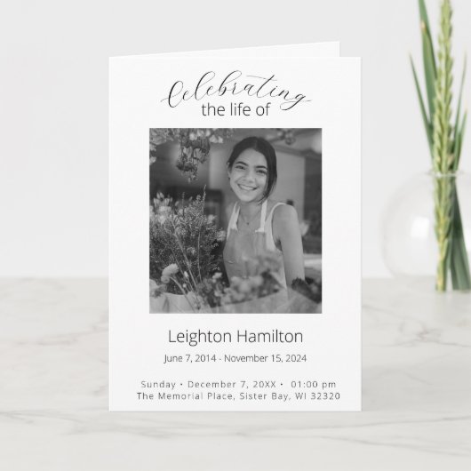 Einfache Beerdigungsprogrammordnung Programm (Vorderseite)