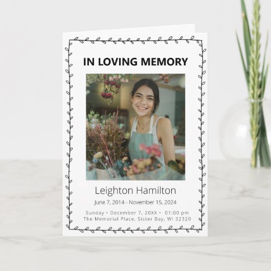 Einfache Beerdigungsreihenfolge Programm (Vorderseite)