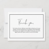 Einfache Begräbniskarte handschriftlich Dankeskarte (Vorderseite)