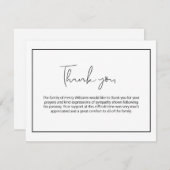 Einfache Begräbniskarte handschriftlich Dankeskarte (Vorne/Hinten)