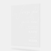 Einfache Begrüßung auf unserem Hochzeitszeichen Acrylschild (Winkel)