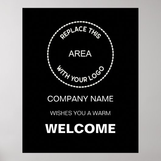 Einfache Begrüßung des Firmenlogos Schwarz oder Fa Poster (Vorne)
