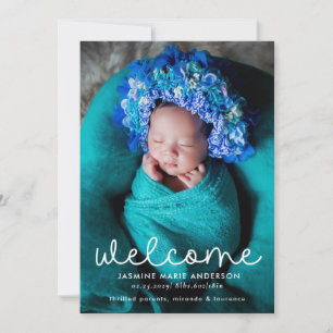 Einfache Begrüßung Foto Birth Ankündigung
