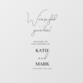 Einfache Begrüßung in unserem Hochzeitsfenster Fensteraufkleber (Blatt)