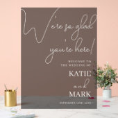 Einfache Begrüßung zu unserer Hochzeit Mattiert Sc Acrylschild (Hochzeit)