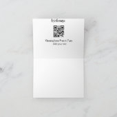 Einfache Begrüßungsöffnung Barcode QR Name hinzufü Dankeskarte (Innenseite)