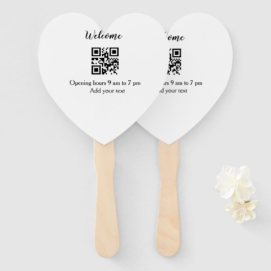 Einfache Begrüßungsöffnung Barcode QR Name hinzufü Fächer (Vorne und Hinten)