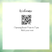 Einfache Begrüßungsöffnung Barcode QR Name hinzufü Fensteraufkleber (Blatt 3)