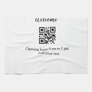 Einfache Begrüßungsöffnung Barcode QR Name hinzufü Geschirrtuch