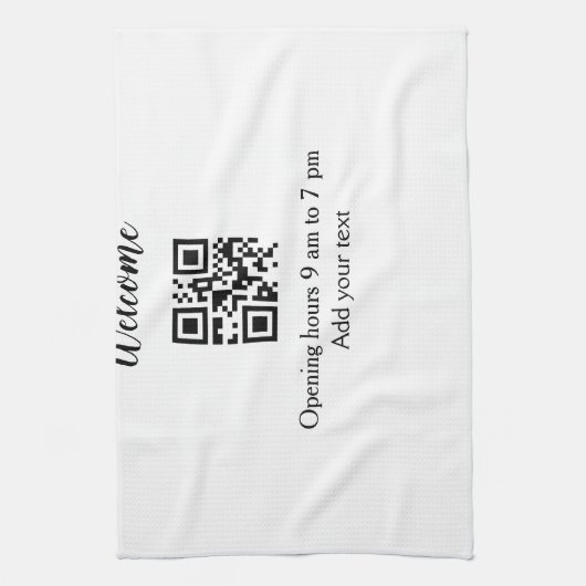 Einfache Begrüßungsöffnung Barcode QR Name hinzufü Geschirrtuch (Vertikal)