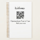 Einfache Begrüßungsöffnung Barcode QR Name hinzufü Planer (Vorderseite)