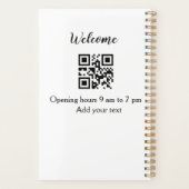 Einfache Begrüßungsöffnung Barcode QR Name hinzufü Planer (Rückseite)