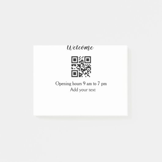 Einfache Begrüßungsöffnung Barcode QR Name hinzufü Post-it Klebezettel (Vorderseite)