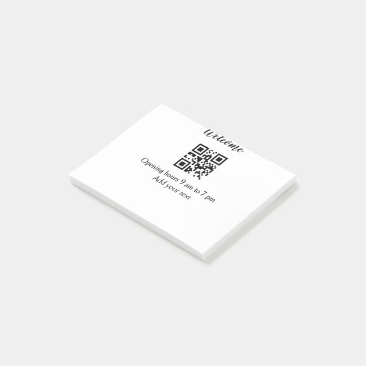 Einfache Begrüßungsöffnung Barcode QR Name hinzufü Post-it Klebezettel (angewinkelt)