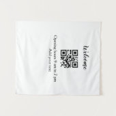 Einfache Begrüßungsöffnung Barcode QR Name hinzufü Wandteppich (Vorderseite (Horizontal))