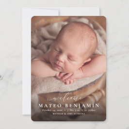 Einfache Begrüßungsskripte - Blaue Geburt des Foto Ankündigung