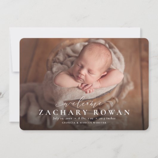 Einfache Begrüßungsskripte Foto Ankündigung (Vorderseite)