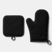 Einfache Behörde® Schwarz Ofenhandschuh & Topflappen-Set (Vorderseite)